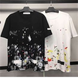 Summer Fashion Design Fireworks Splash Printing Casual Versatile Cotton Round Neck Loose Short Sleeve T-shirt 210714