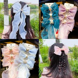 new children's bow hairstyle girl's headdress little girl princess crown hairpin baby ribbon hairpin