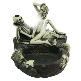 Skeleton Head Resin Ashtray Skull Ghost & Beauty Statue Craft Ashtray TI99 210724