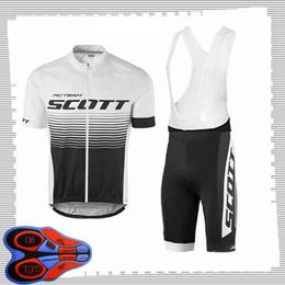 SCOTT team Cycling Short Sleeves jersey (bib) shorts sets Mens Summer Breathable Road bicycle clothing MTB bike Outfits Sports Uniform Y210414192