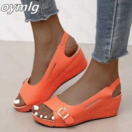 Sandalias mujer 2021 Female Wedge Heels Shoes Women Summer Comfortable Sandals Slip-on Flat Sandals Platform Sandalias fr5 Y0714