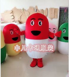 Mascot Costumes Mascot Daily Pill Capsules Mascot Costume Adult Size Cartoon Pill Theme Anime Cosplay Costumes Carnival Fancy Dress Costume