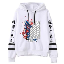 Anime Attack on Titan Printed man Hoodies Sweatshirt Harajuku Unisex Winter Female Hoodies Y211122