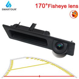 Car Rear View Cameras& Parking Sensors 170° 1080P HD Ccd Night Vision Vehicle Trunk Handle Camera Track For 5 Series F10 F11 3 F30 F31 F