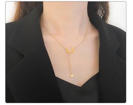 Bohemian Moon Star Necklace For Women Gold Colour 2021 Vintage Pendants Necklaces Geometry Chokers Jewellery Gift
