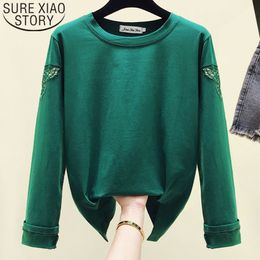 Blusas Mujer De Moda Autumn Fashion Blouses Long Sleeve Basic Tee Shirts Casual Hollow Out Women Clothing 6296 50 210415