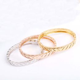 S925 silver punk band bracelet in three Colours plated for women and girl friend birthday Jewellery gift wedding PS3131