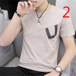 Tide brand men's Korean version of the solid color thin short-sleeved T-shirt trend summer wild cotton bottoming 210420
