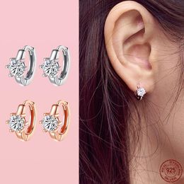 Hoop & Huggie Authentic 100% 925 Sterling Silver Earrings Sparkling Crystal For Elegant Women Ladies Fine Jewellery Gifts