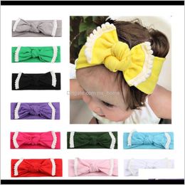 Baby Kids Maternity Drop Delivery 2021 Style Baby Single Knotting Contrast Colour Rabbit Ear Headband Bohemian Fashion And Simple Hair Accesso
