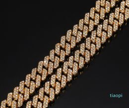 12MM Cuban Link Chain Necklace Bracelets Set For Mens Bling Hip Hop iced out diamond Gold Silver rapper chains Women Luxury Jewellery