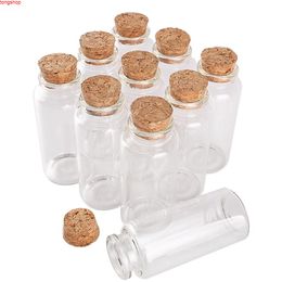 24pcs 30*70*17mm 30ml Mini Glass Wishing Bottles Tiny Jars Vials With Cork Stopper wedding giftgoods