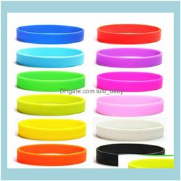Tennis Bracelets Jewelrytennis 1Pc Women Unisex No Word Blank Pure Color Solid Colour Sile Sport Rubber Bracelet Wristband Women1 Drop Deliv