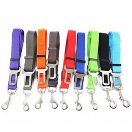 Seatbelt Harness Leash Nylon Dog Seat Belt Leashes Pet Dogs Car Belts Puppy Travel Clip Supplies 10 Colours Wholesales