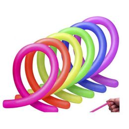2021 Decompression Stretchy String 18cm Neon Flexible Elastic String Rope Sensory Decompression Kids Novelty Toys