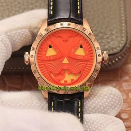 eternity Watches TWF V4 Latest Upgrade Konstantin Chaykin True Moon Phase Joker Pumpkin Dial Japan NH35A Automatic Mens Watch 18K Rose Gold Case Leather Strap