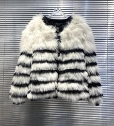 Women's Jackets The 2021 Cross Zebra Black And White Contrast Colour Car Process Fur Coat 1025