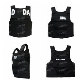 Tide Letter Black Motorcycle Vest Adjustable Protective Vests Womens Mens Kids CS Game Body Armor