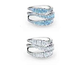 Shijia Crystal Element Wang Yibo's Same Spiral Diamond Ring Women's Elegant Multi-layer