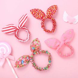 10 Pcs Bunny Ears Bows Elastic Bands For Children Baby Girls Rubber Headband Set Scrunchies Kids Cute Hair Accessories 2020