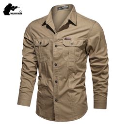 Men's Casual Shirt 5XL 6XL Male Overshirt Military Cotton s Men Brand Clothing Leisure Blouse AF1388 220312