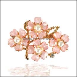 Pins, Brooches Jewellery Csxjd Fashion Design Acrylic Peach Blossom Flower Branches Cherry Blossoms Brooch Coat Aessories Drop Delivery 2021 G