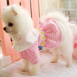 Fast Shipping Dress Pink Princess Ladybug Summer Outfits Clothes For Small Party Dog Skirt Puppy Costume Pets