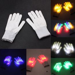 2022 NEW Party Decoration Halloween LED Flashing Finger Light Up Colourful Lighting Gloves Rave Props Poping