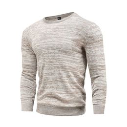 Cotton Pullover O-neck Men's Sweater Fashion Solid Colour High Quality Winter Slim Sweaters Men Navy Knitwear 211018