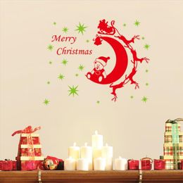 Modern PVC Fetival Merry Christmas Stickers Home Decor Decoration Art Removable size 64CM*81CM 210420