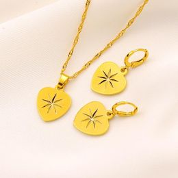 Earrings & Necklace Bangrui 2021 Exquisite Gold Color Cute Heart Pendant Drop Fashion Jewelry Sets African Gifts
