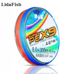 Braid Line LIDAFISH 100m/300m Brand Carp Exquisite Fishing Multifilament Colourful 9 Braided PE Saltwater Wire 10.14LB-107LB