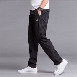 Men's Summer Straight Pants Trousers Outdoors Sportwear Thermal Waterproof Zippers Fitted Sweatpants Joggers Men 210715