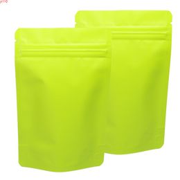 Both side Green 10x15cm (4x6in) Heat sealable candy packaging bag stand up bags Aluminium foil zip lock pouchesgoods