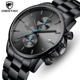 Wristwatches Men Watches CHEETAH Top Brand Fashion Luxury Quartz Watch Mens Black Stainless Steel Casual Sports Wristwatch Relogio Masculino