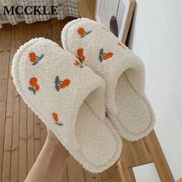 MCCKLE Women Indoor Home Slippers Ladies Cute Winter Slipper Warm Plush Female House Shoe Flats Shoes Girl Fashion 211110