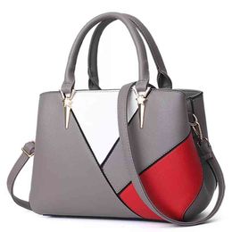 PU Leather Bag Women Contrast Color Bags Women Handbags Lady Sample Clear Crossbody6Y0L