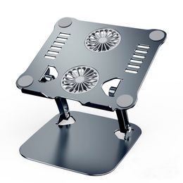New Aluminium Alloy Portable USB Interface Laptop Dual Fan Radiator Foldable Cooling Base Bracket Mute Laptop Computer Stand