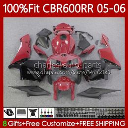 OEM Fairings For HONDA CBR600F5 CBR 600 RR F5 CC 2005 2006 Body 72No.147 CBR 600F5 600CC 600RR 05-06 CBR-600 CBR600 RR CBR600RR 05 06 Injection Mould Bodywork glossy red blk