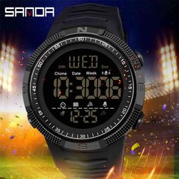 Military Sport Watch Mens Clock Fashion Brand SANDA Digital Wristwatch Shockproof Countdown Watches Waterproof Hour Bracelet 210804