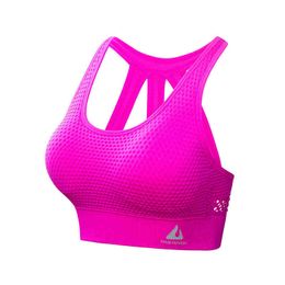 Women Shockproof Gathered Breathable Sports Underwear Running Workout Beauty Back Yoga Bra Fintess Gym Push UP Exercise Tops 211217