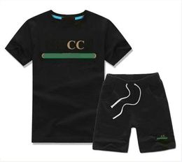 Auf Lager 2-7 Jahre Designer Kinder T-Shirt Hosen Set Marke Kinder 2 Stück Baumwollkleidung Baby Jungen Mädchen Mode Bekleidung G0221