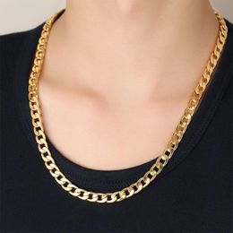 Chains Punk Stainless Steel Gold Chain For Men Women Golden Curb Cuban Link Necklace Colour Vintage Collar Chokers