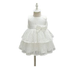 Girl's Dresses Wholesale Little Girls Lace Clothing Baby Party Birthday Wedding Born Baptism Frocks Gown W8