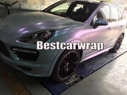 Chameleon silver - blue matte metallic Vinyl Car Wrap sticker Film Colour flow shift finish with air bubble Free For Luxury Vehicle Graphics Covering size 1.52x20m/Roll