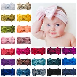 New Velvet Bows Headband Infant Hair Bows Warm Winter Turban DIY Hair Accessories For Kids Girls Bow Headwear