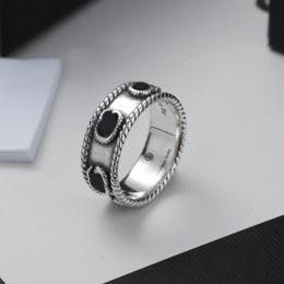 Women Girl Retro Letter Ring Vintage Letters Rings Gift for Love Friend Fashion Jewellery Accessories Size 6/7/8/9