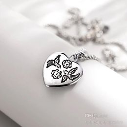 Luxus Mode Halskette Designer Schmuck Anhänger Jubiläumsgeschenk 45 cm lange Kette Blume Vogel Tiger Herz Halsketten für Frauen Sterling Silber Paare Großhandel