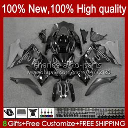 Bodywork For SUZUKI GSXR-1000 GSXR 1000 CC 1000CC GSXR1000 Grey flames K7 07 08 Motorcycle Body 48No.107 GSX-R1000 GSXR1000CC 2007 2008 GSX R1000 2007-2008 OEM Fairing