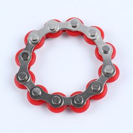 12 Knots Bike Chain Toy Key Ring Fidget Spinner Gyro Hand Metal Finger Keyring Bracelet Toys Reduce Decompression Anxiety Anti Stress For Adult DHL